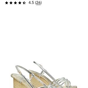 Tory Burch Women's Silver Strappy Wedge Sandals